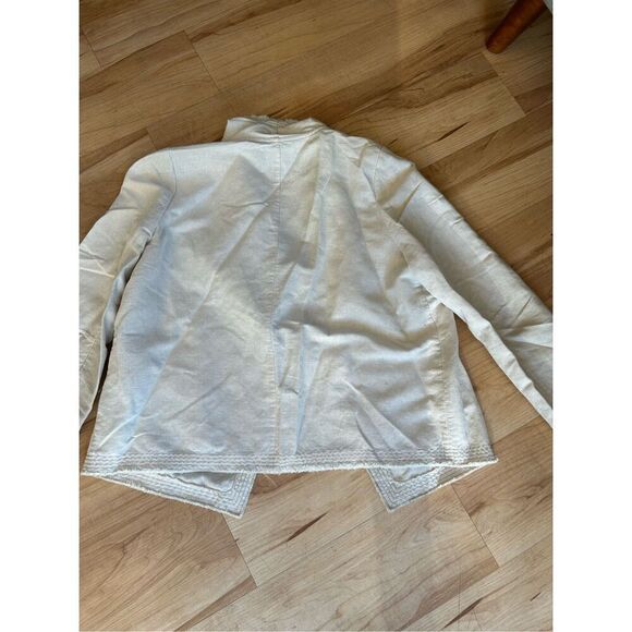 Lafayette 148 open front Jacket draped neck linen blend womens - Picture 8 of 12